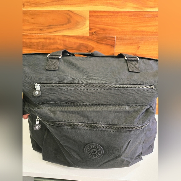 Kipling Bag Tote Black Travel Isaac NEW X Large Removable Strap Trolley Sleeve